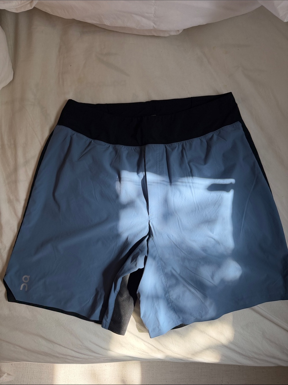 On Running Lined Men's Slate Blue Running Shorts with Black Waistband